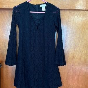 Black lace mini dress